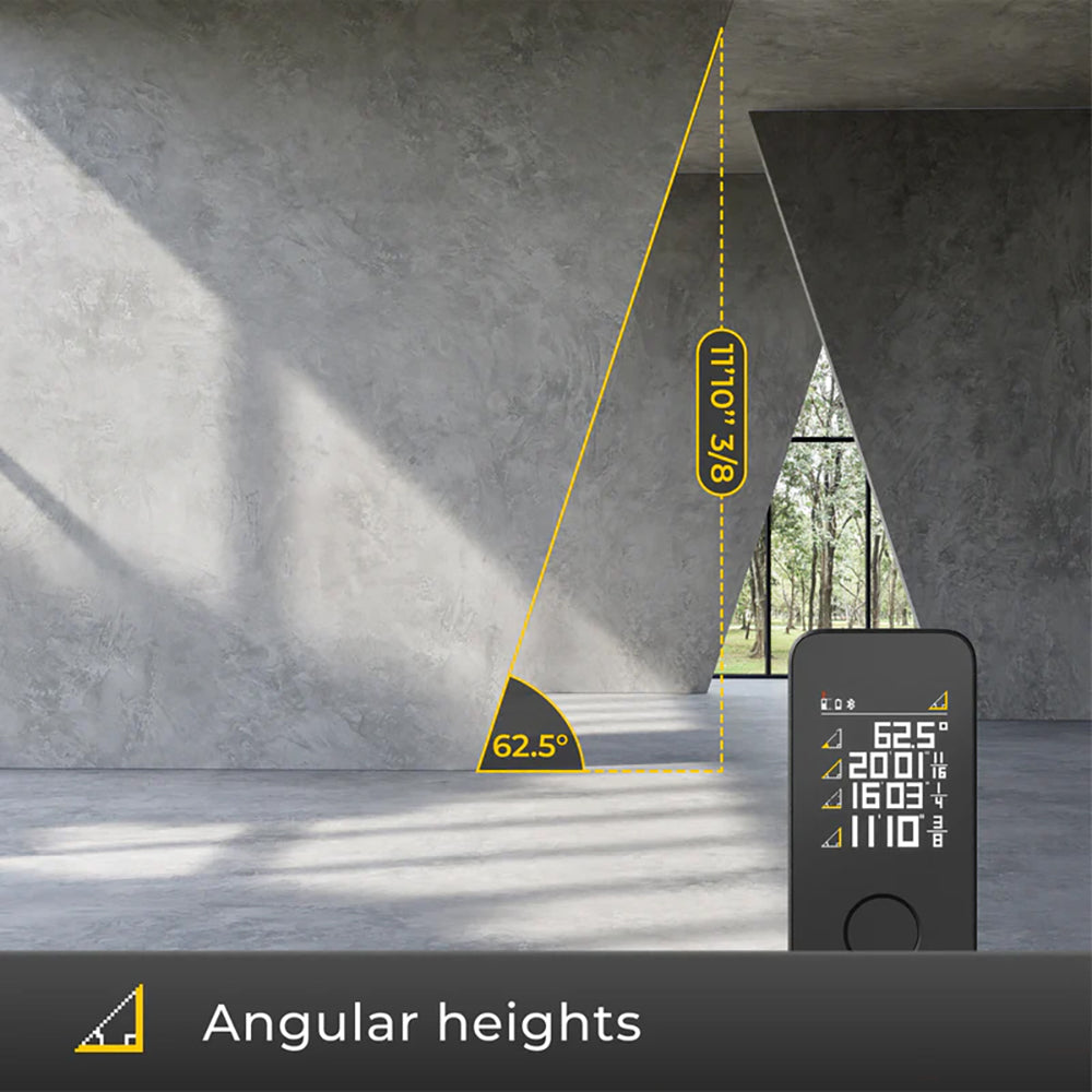 جهاز قياس الليزر PRO – مدى 50 مترًا، 5 أوضاع قياس، شاشة رقمية ملونة من HOTO