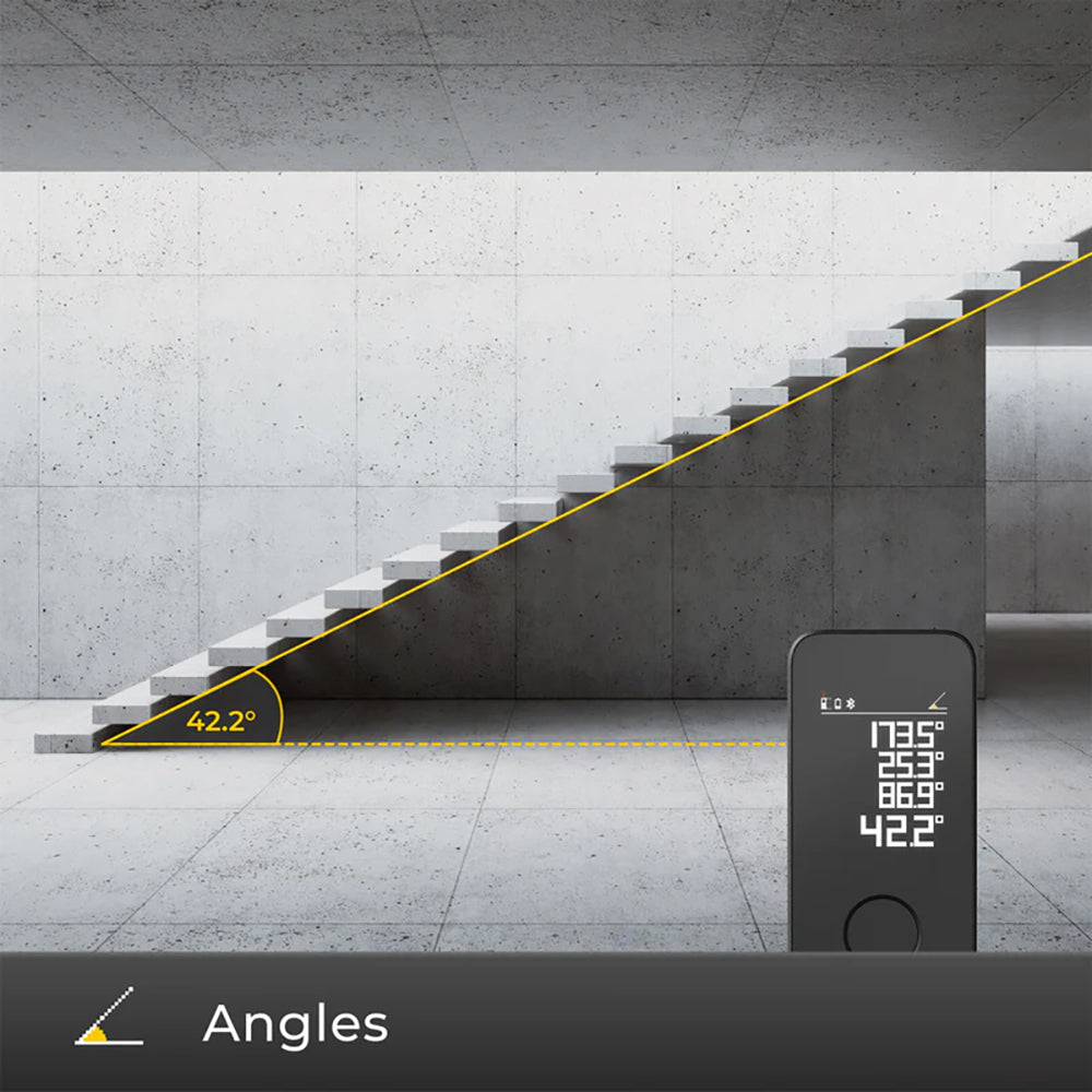 جهاز قياس الليزر PRO – مدى 50 مترًا، 5 أوضاع قياس، شاشة رقمية ملونة من HOTO