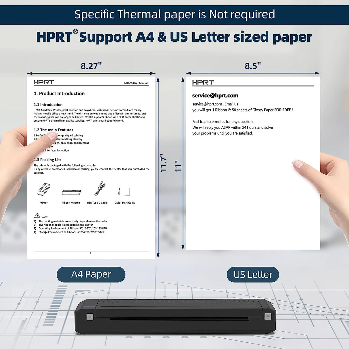 HPRT MT800 Thermal Transfer Portable Printer - SASKA