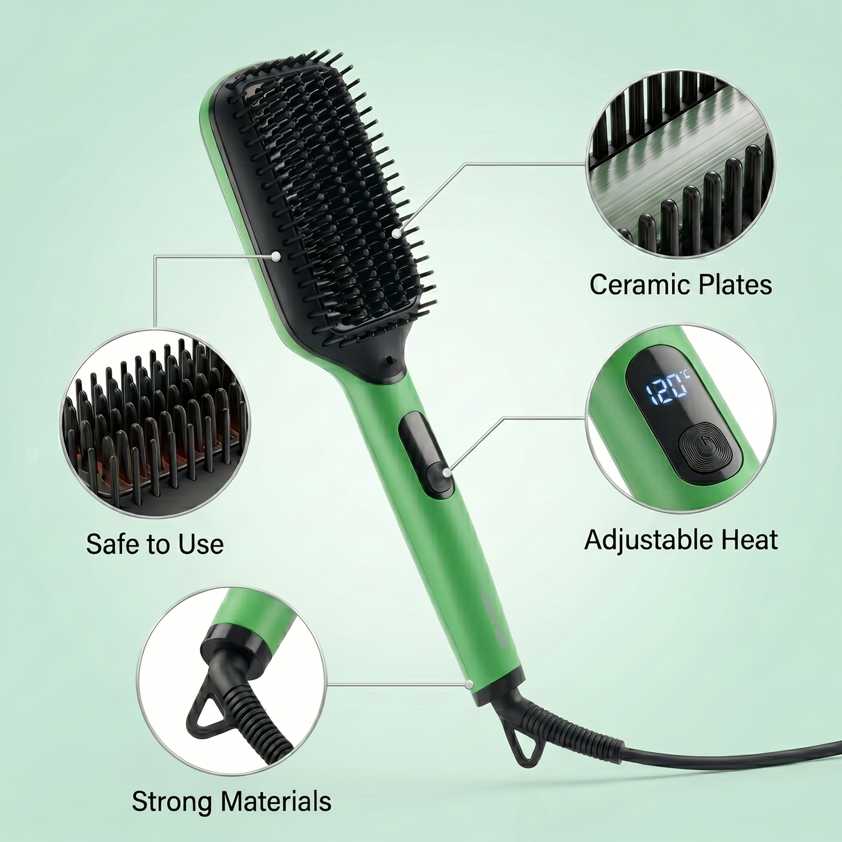 Hair Straightener Comb by Green Lion