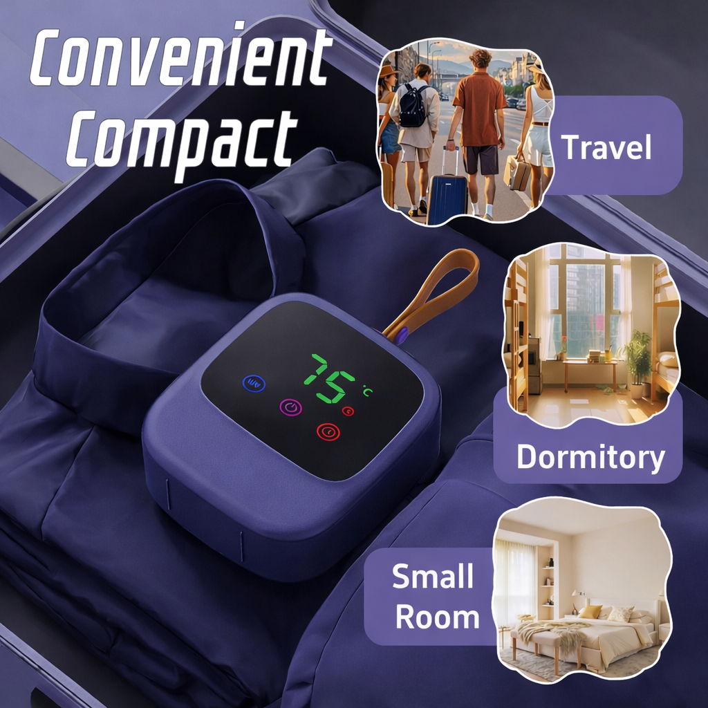 مجفف ملابس محمول 450 واط – تجفيف سريع مع تعقيم وإزالة العث