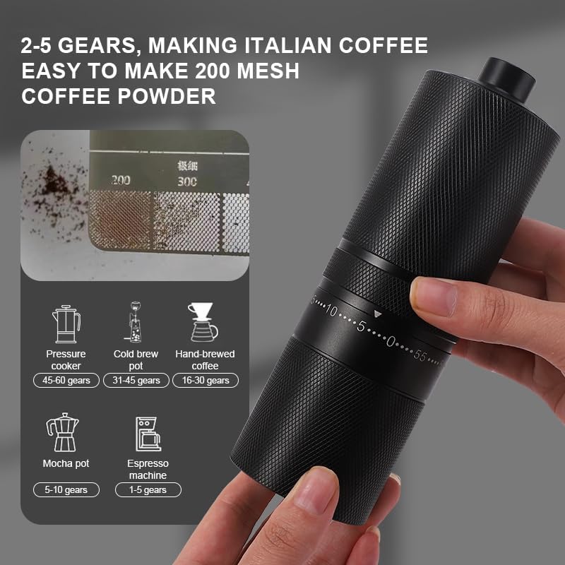 Portable Hand Brewed Coffee Grinder with Adjustable Gears - SASKA Trading