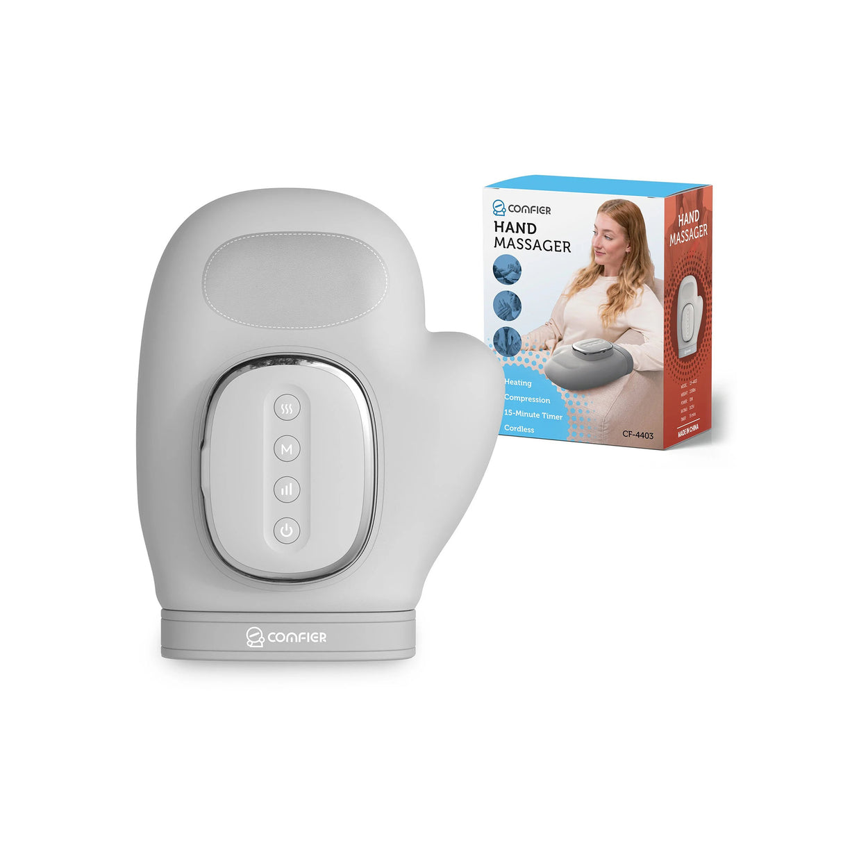 Wireless Hand Massager with Heat and Compression – Cordless Electric Wrist Massager, Rechargeable ideal for Gift by Comfier