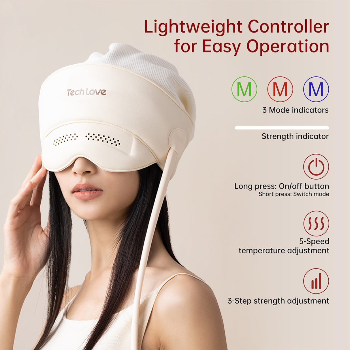 Head and Eye Massager – Air Pressure, Heat by TechLove | Massager | SASKA Trading Dubai UAE