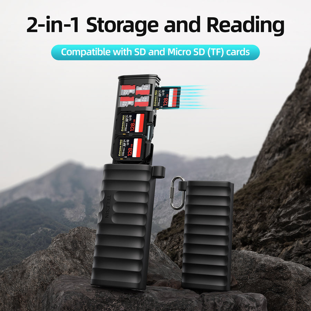 High-Speed USB 3.1 Type-C MicroSD Card Reader and Storage Case by TELESIN