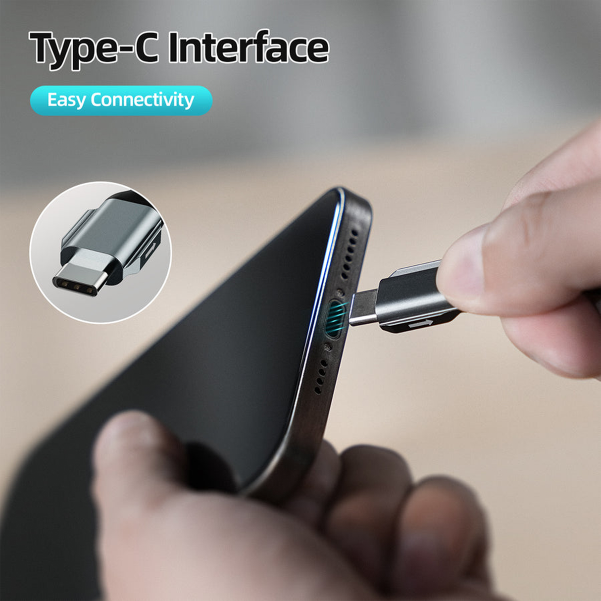 High-Speed USB 3.1 Type-C MicroSD Card Reader and Storage Case by TELESIN