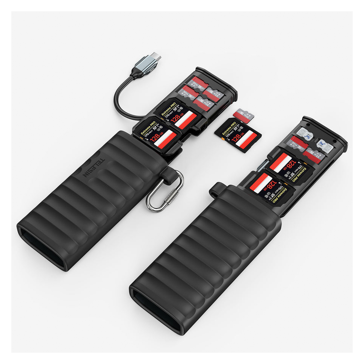 High-Speed USB 3.1 Type-C MicroSD Card Reader and Storage Case by TELESIN