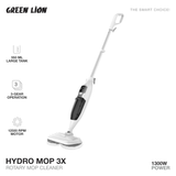 Hydro Mop 3X Rotary Mop Cleaner 1300W – Powerful Floor Cleaning System by Green Lion