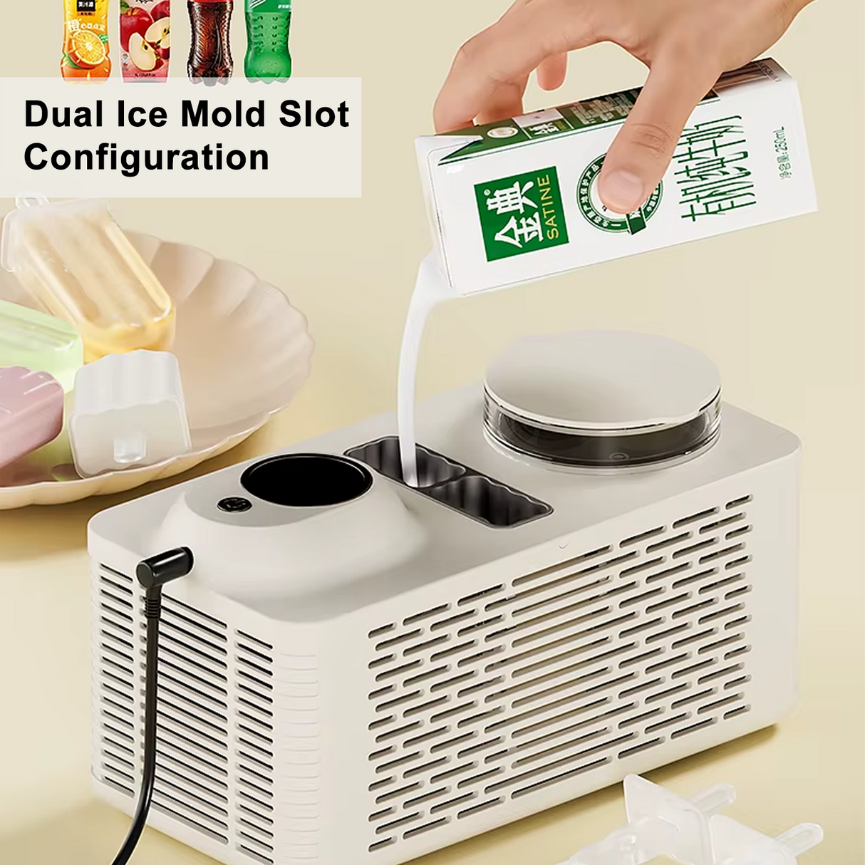 Portable Mini Desktop Ice Pop Maker – Fast Freeze Popsicle & Ice Cream Maker