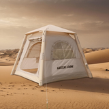Inflatable Camping Tent GT-3X, 3-Person Waterproof Outdoor Shelter (Beige) by Green Lion