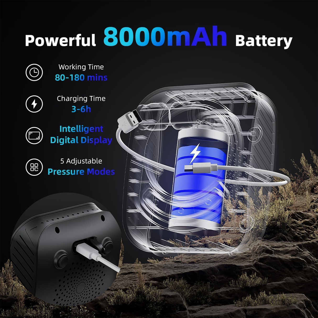 Intelligent Digital Display Camping Shower – Portable Outdoor Shower by Green Lion