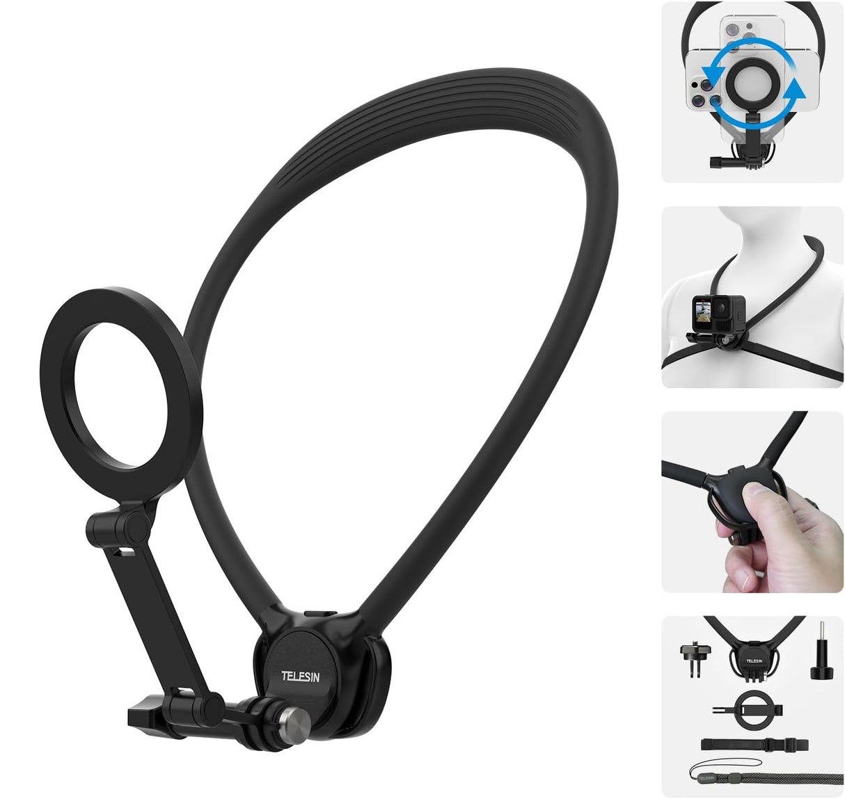 Neck Mount SE 2.0 Combo – Magnetic Phone Holder with Chest Strap by TELESIN