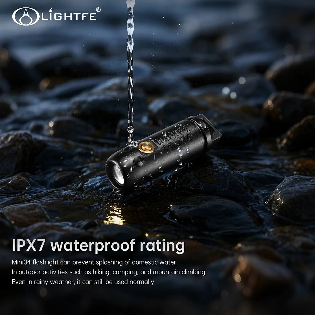 Keychain Flashlight Mini04 Ultra-Compact, LED Torch 4 Modes, IPX7 Waterproof Pocket, EDC Light for Camping Hiking