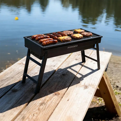 Portable Charcoal BBQ Grill for Outdoor Cooking, Foldable Design by Porodo | BBQ Grill | SASKA Trading