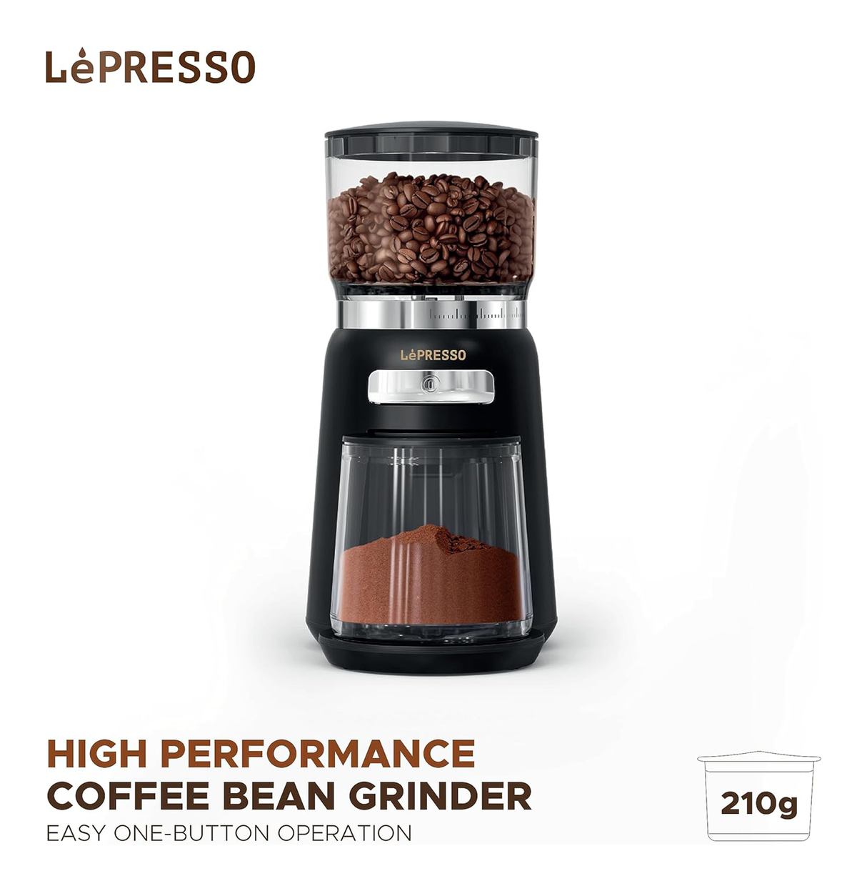 High Performance Coffee Bean Grinder 150W by Lepresso - SASKA Trading