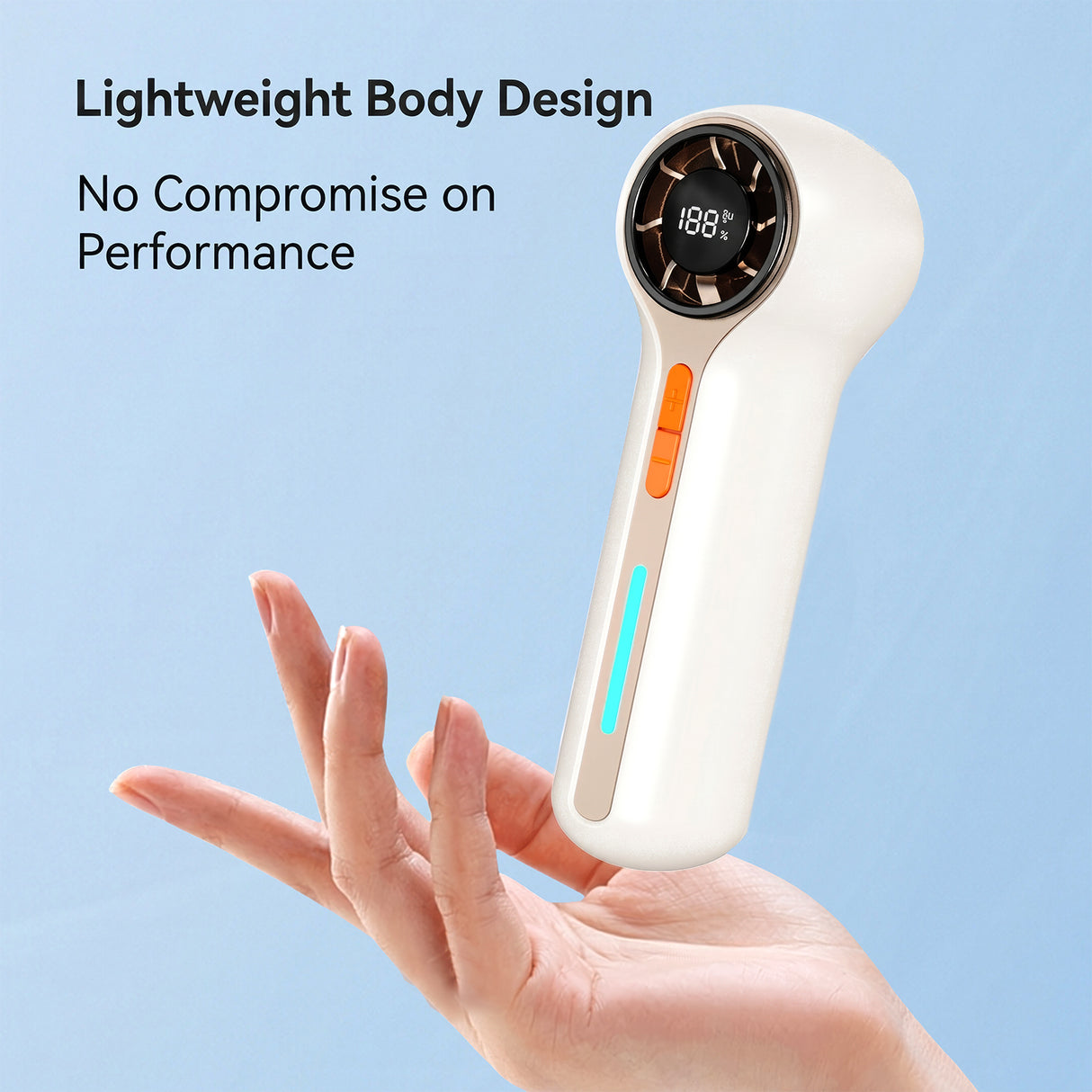 Lifestyle Chillo Breeze Pocket Turbo Fan 3000mAh Rechargeable Portable Fan with 100 Speed Levels & Digital Display by Porodo