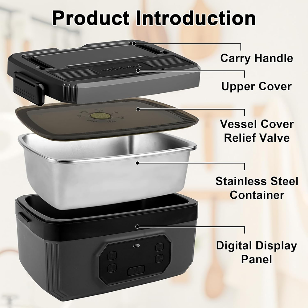 Powerful Rechargeable Lunch Box - Automatic Heat Preservation by VVU&CCO