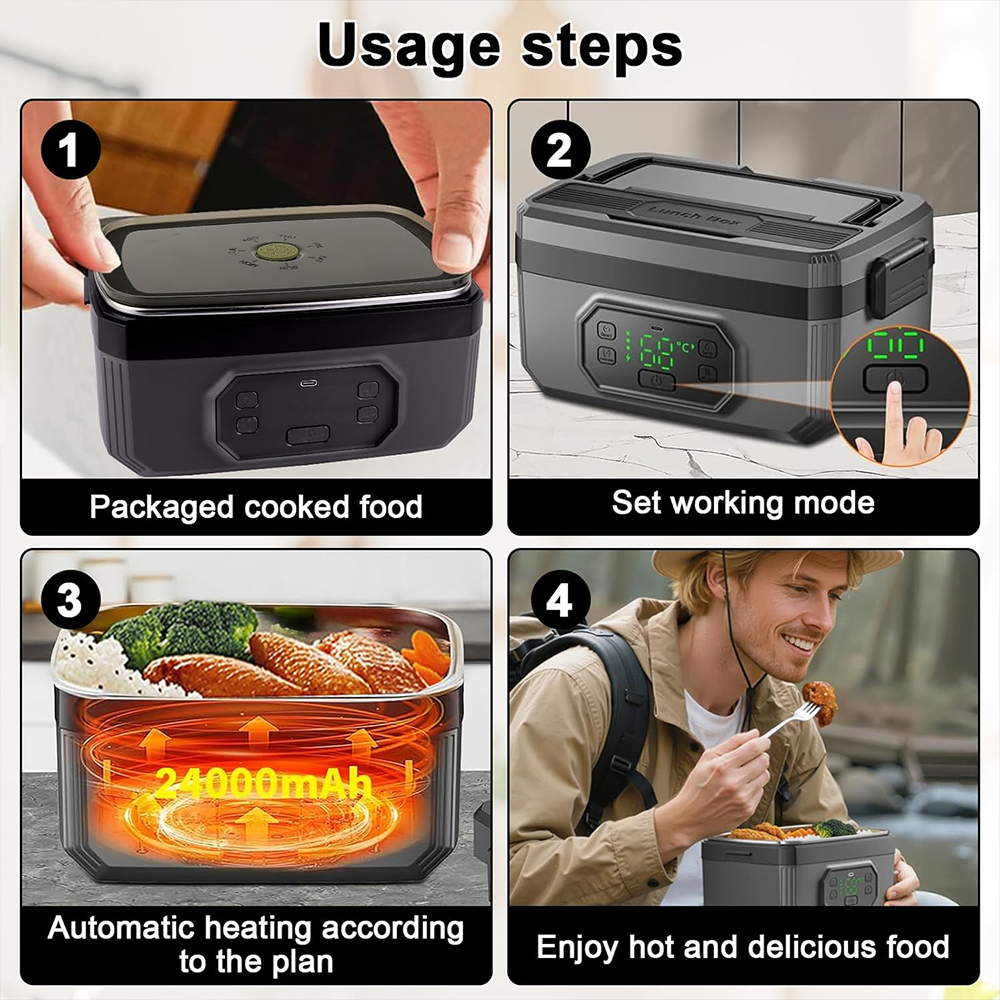 Powerful Rechargeable Lunch Box - Automatic Heat Preservation by VVU&CCO