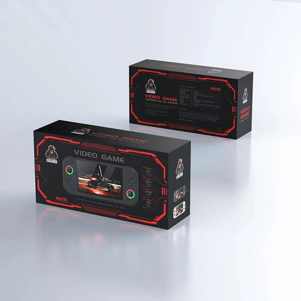 M26 Handheld Video Game Console 5.1" HD Display 128GB Retro Gaming System with 30+ Emulators by SJGAM