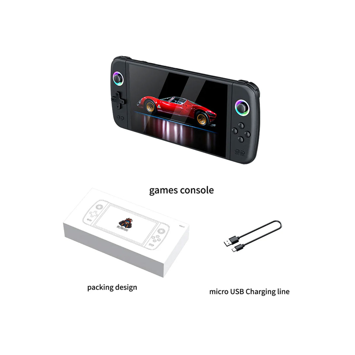 M27 Retro Handheld Game Console 7 Inch IPS Display 30+ Emulators Portable Gaming System with 3000mAh Battery by SJGAM