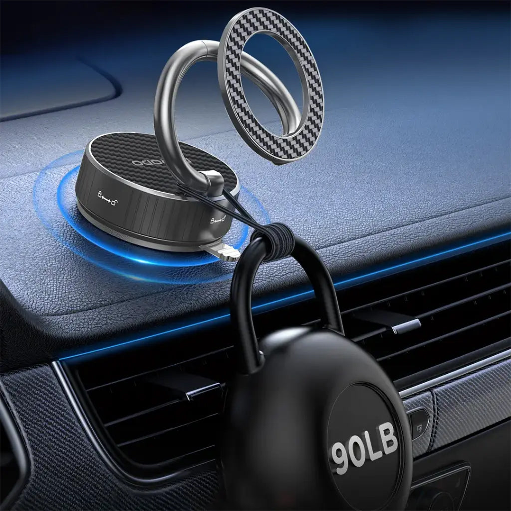 حامل الهاتف MagCurve - مغناطيس قوي، دوران 360 درجة، زوايا متعددة، مثالي للسيارة أو المكتب من Porodo