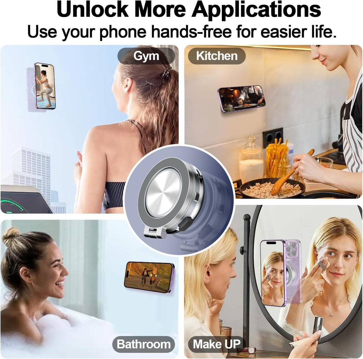 Magnetic Vacuum Suction Phone Holder C1 - 360 Degree Rotatable