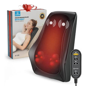 Ultra Slim Back & Neck Massager 1228 with 3D Shiatsu Deep Kneading & Heat by Comfier - buy now at saska uae