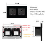 Measurement Saska smart wall socket Double wifi 