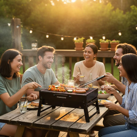 Mini BBQ Grill, Portable, Folding, Easy Compact, for Outdoor Camping Grill by Porodo | BBQ Grill | SASKA Trading