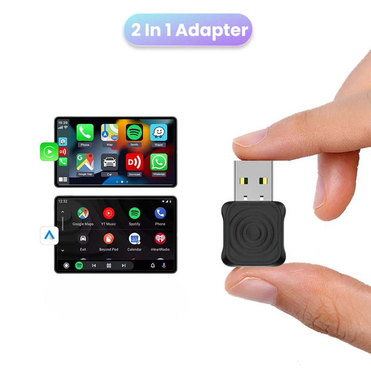 Mini Ultra Wireless CarPlay & Android Auto Adapter | Car Accessories | Buy Now at SASKA Trading