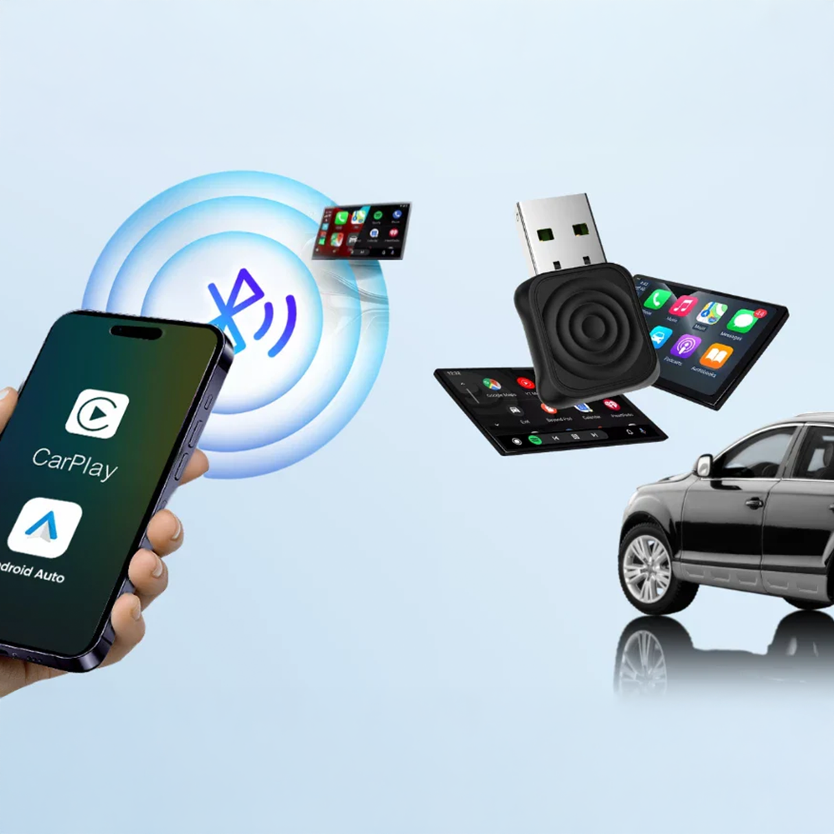 Mini Ultra Wireless CarPlay & Android Auto Adapter | Car Accessories | Buy Now at SASKA Trading