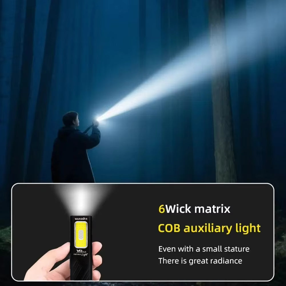 WT8 Flashlight Multi-Function, Magnetic Clip Aluminum, High Lumen EDC, USB-C Rechargeable by WARSTAR