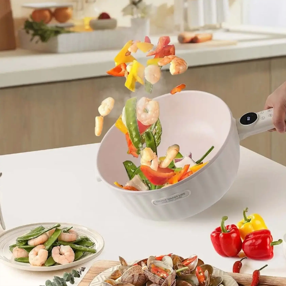 Buy Multi-Functional Electric Pot, 4L, 1400W, Stainless Steel by WINNING STAR at SASKA Trading , Dubai UAE