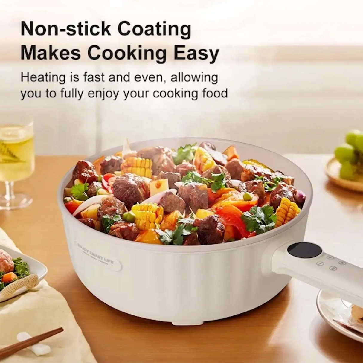 Buy Multi-Functional Electric Pot, 4L, 1400W, Stainless Steel by WINNING STAR at SASKA Trading , Dubai UAE
