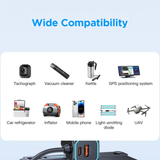 Multi-Port Smart Car Charger Adapter 228W with Digital Display