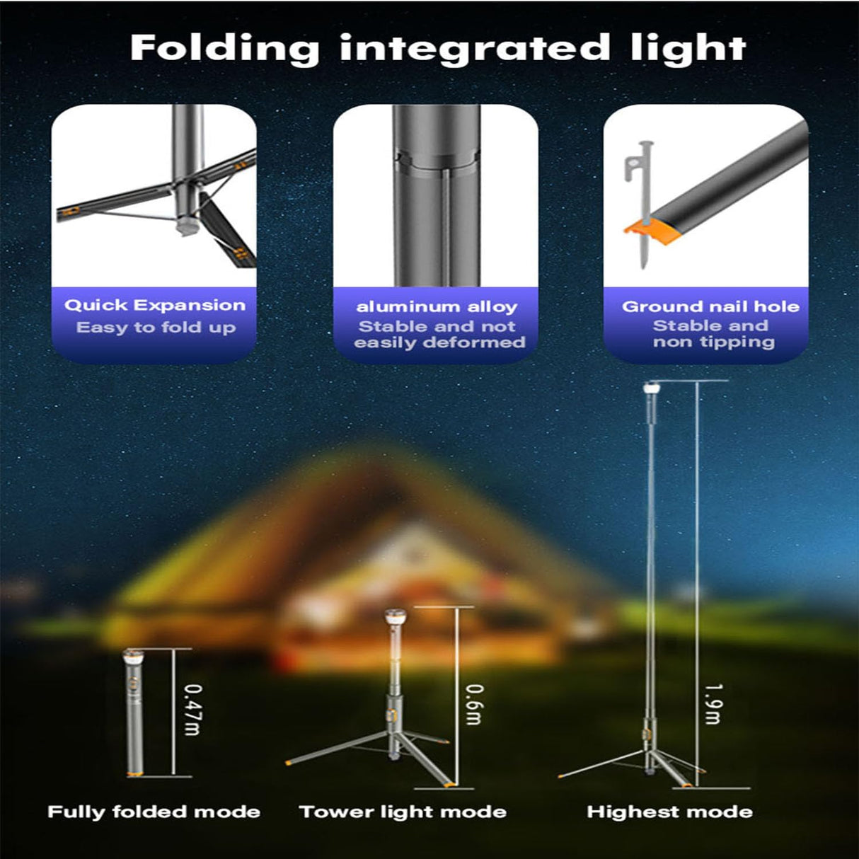 Multipurpose Camping Light with Stand & Remote Control - SASKA Trading