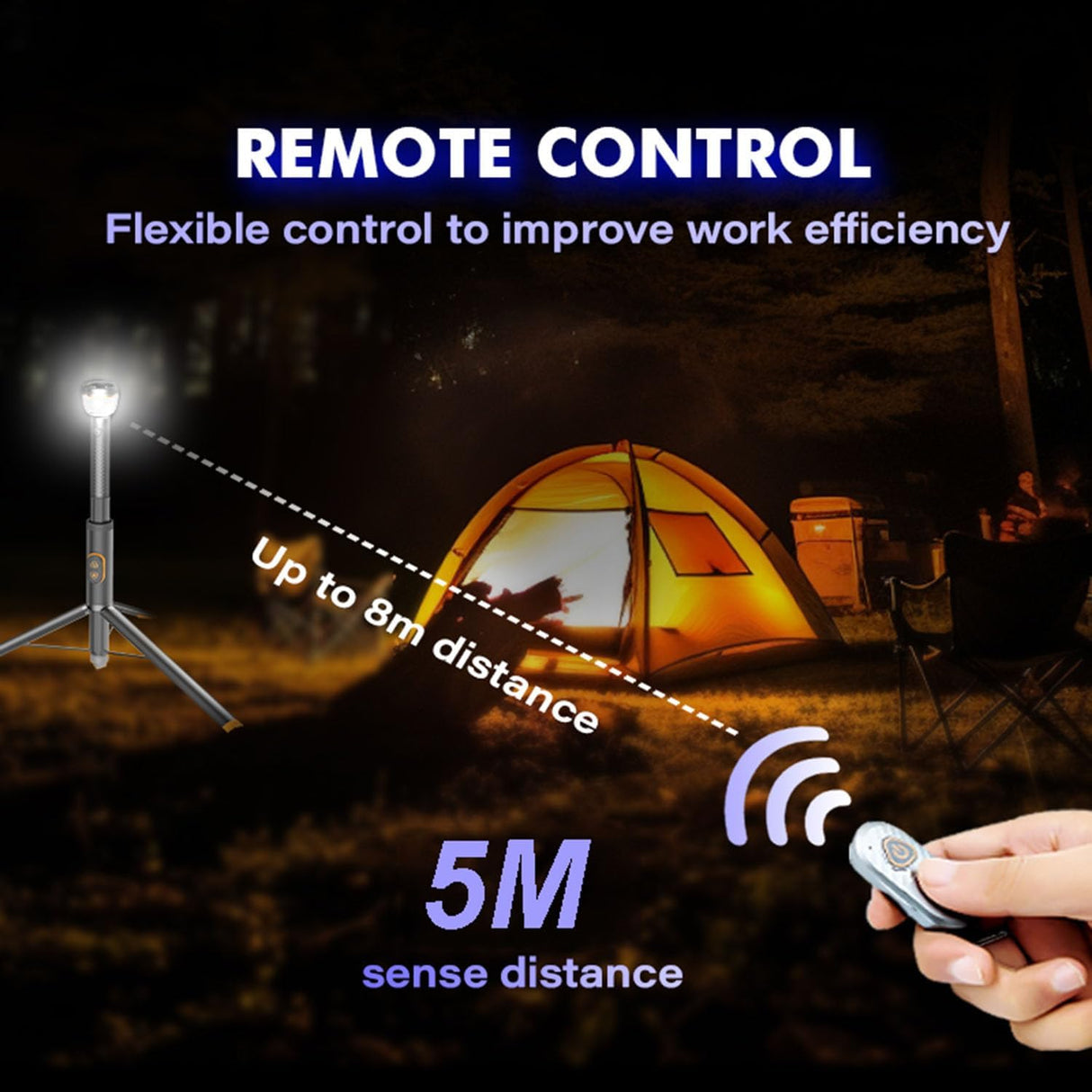 Multipurpose Camping Light with Stand & Remote Control - SASKA Trading