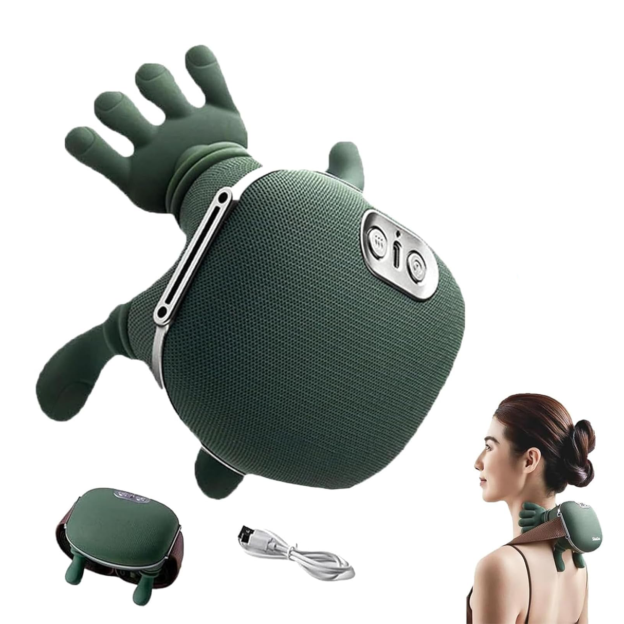 N7 3D Shiatsu Neck & Shoulder Massager with Heat and Vibration – Deep Tissue Electric Massage Pillow for Neck, Back & Shoulders