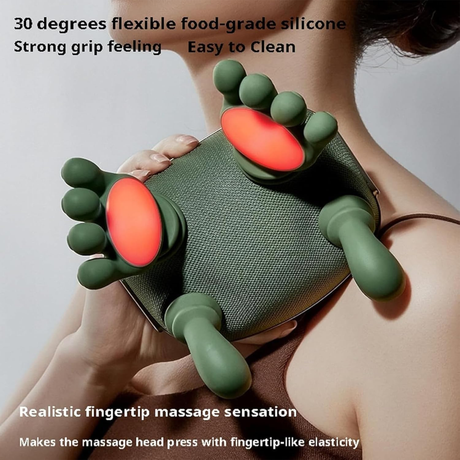 3D Shiatsu Neck & Shoulder Massager with Heat and Vibration – Deep Tissue Electric Massage Pillow for Neck, Back & Shoulders | Neck & Shoulder Massager | SASKA Trading