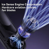 N90 Cold Compress Neck Fan – Semiconductor Ice Cooling, 4000mAh Rechargeable Battery, 5-Speed Hands-Free Portable Cooling Fan with LED Display