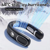 N90 Cold Compress Neck Fan – Semiconductor Ice Cooling, 4000mAh Rechargeable Battery, 5-Speed Hands-Free Portable Cooling Fan with LED Display