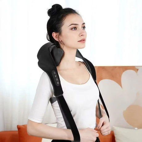 4D Neck & Shoulder Massager with Heat, 3 Speeds, Quiet, Rechargeable by Green Lion | Neck & Shoulder Massager | SASKA Trading