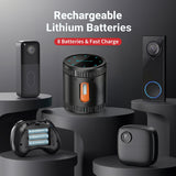 Neon Smart Battery Charging Case with 8 Rechargeable AA Batteries, USB-C Fast Charging & LED Display by Powerology