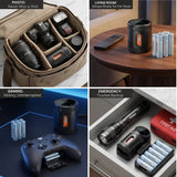 Neon Smart Battery Charging Case with 8 Rechargeable AA Batteries, USB-C Fast Charging & LED Display by Powerology