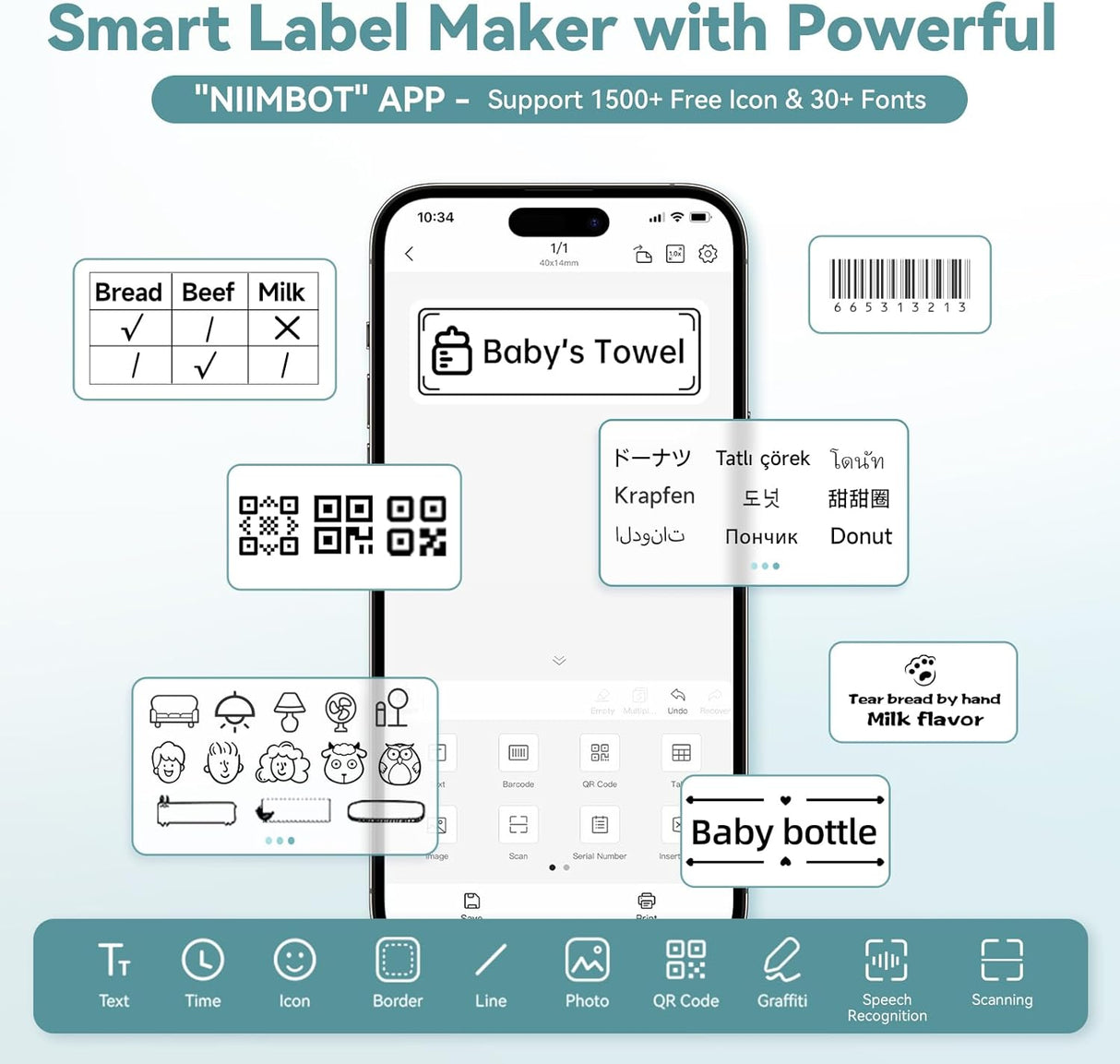 Niimbot B1 Potable Thermal Label Printer 2 inch - SASKA Trading