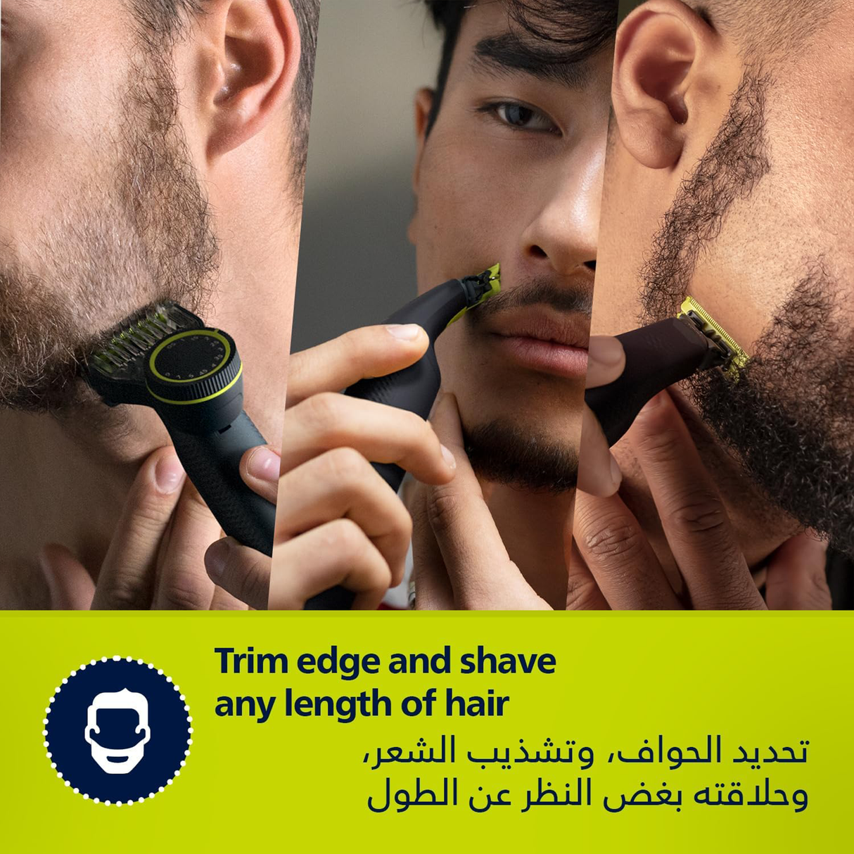 OneBlade Pro Body & Face Trimmer – 12 Length Settings, Waterproof, Rechargeable by Philips