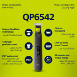 OneBlade Pro Body & Face Trimmer – 12 Length Settings, Waterproof, Rechargeable by Philips