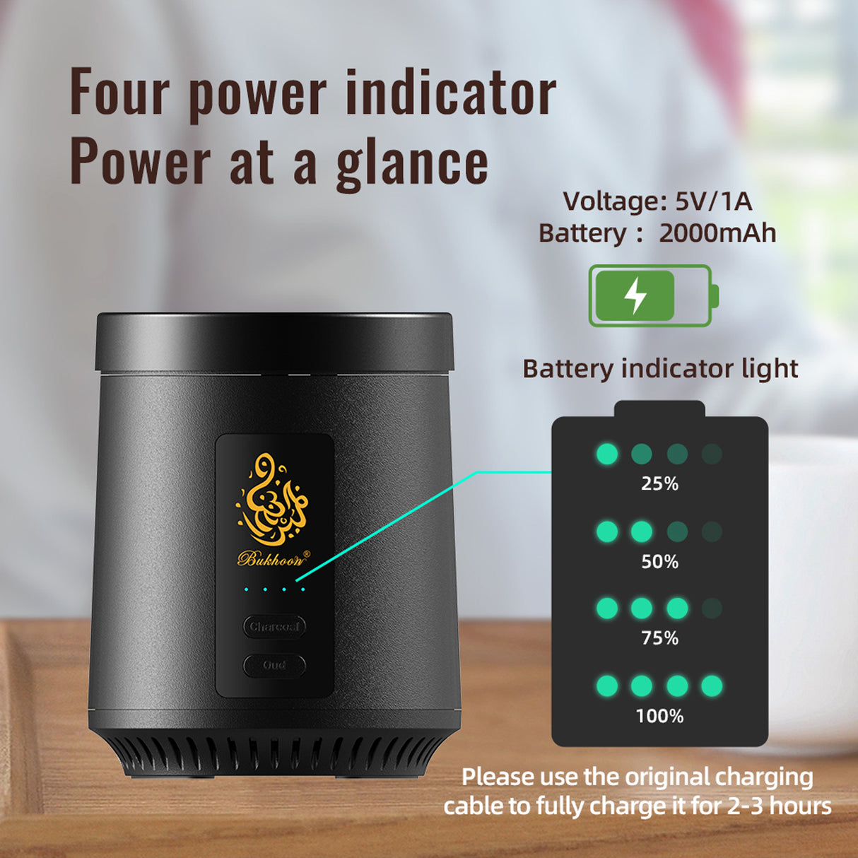 2-in-1 Electric Bakhoor Burner for Charcoal & Oud – Portable Electric Mabkhara Incense Burner (B39)