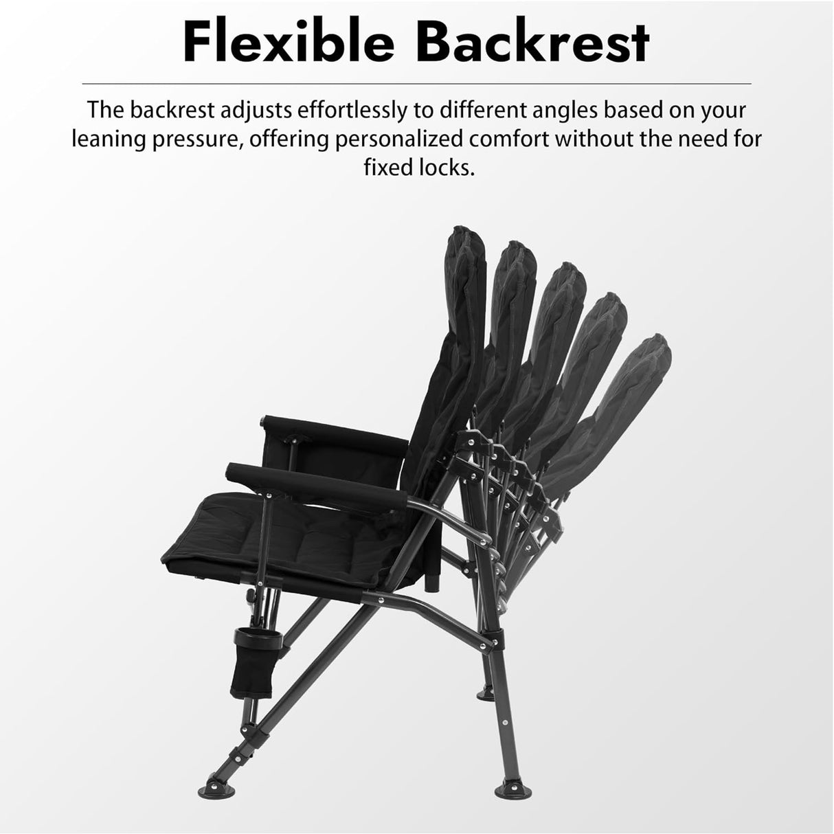Heavy Duty Camping Chair for Adults – Oversized Folding Chair with Adjustable Backrest