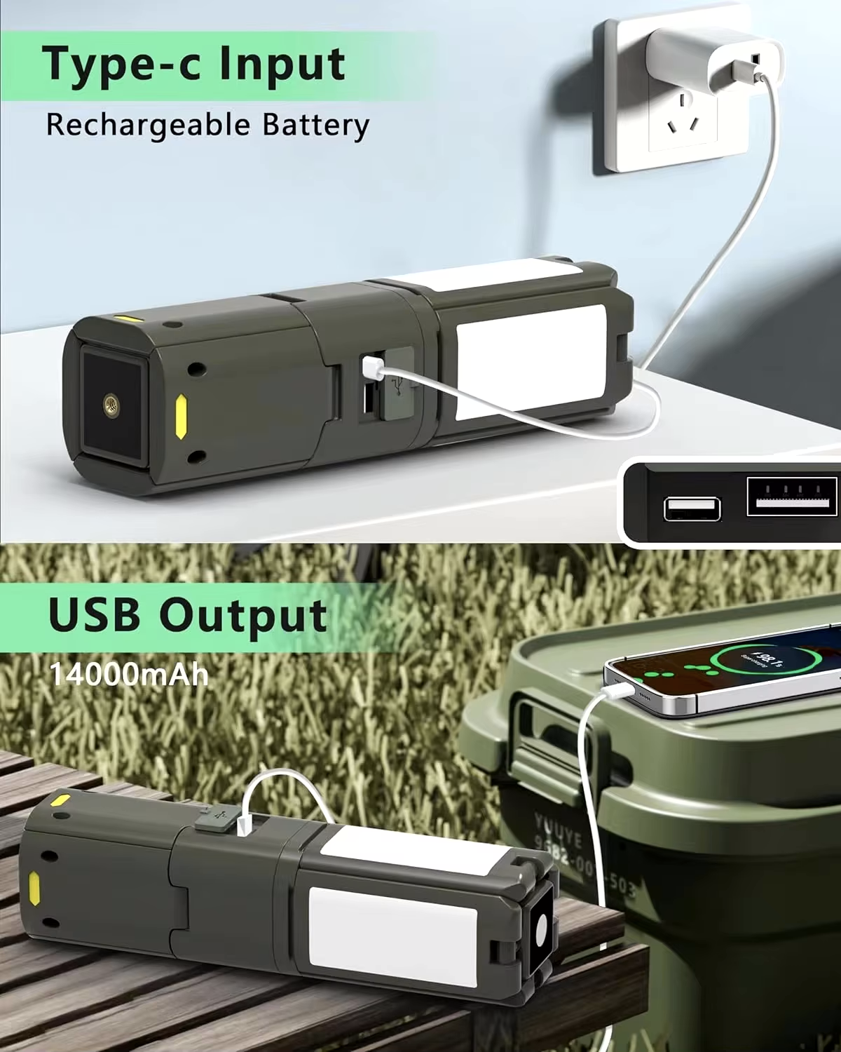 Rechargeable Multifunctional Outdoor Waterproof Four Leaf Camping Light Z2